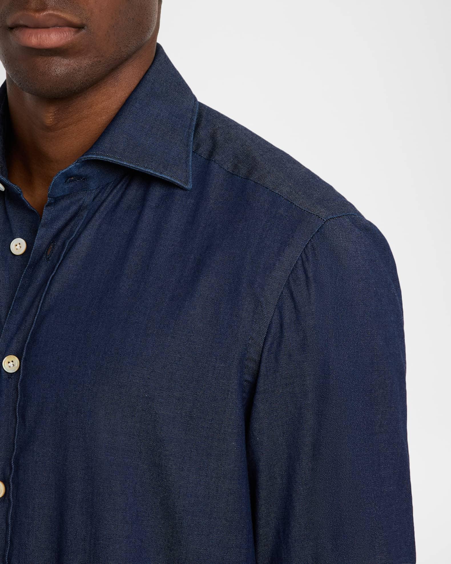 Men's Denim Wash Classic-Fit Sport Shirt Product Image