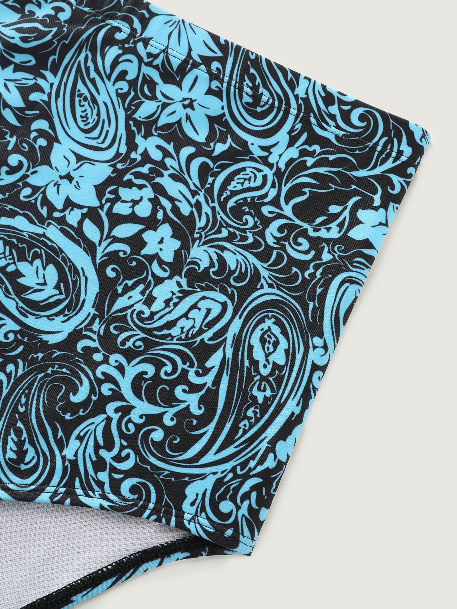 Paisley Print Twist Front Swim Dress Female Product Image