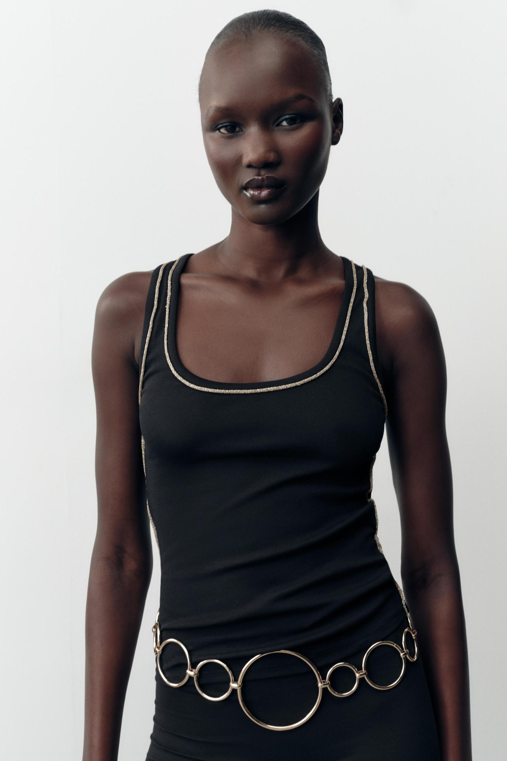 METALLIC THREAD TRIM TOP Product Image