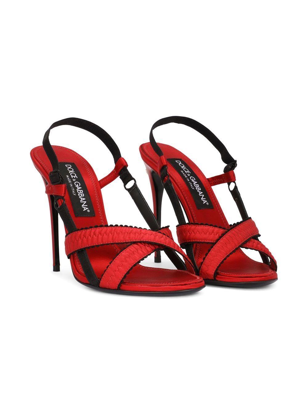 105mm crossover-strap satin sandals Product Image
