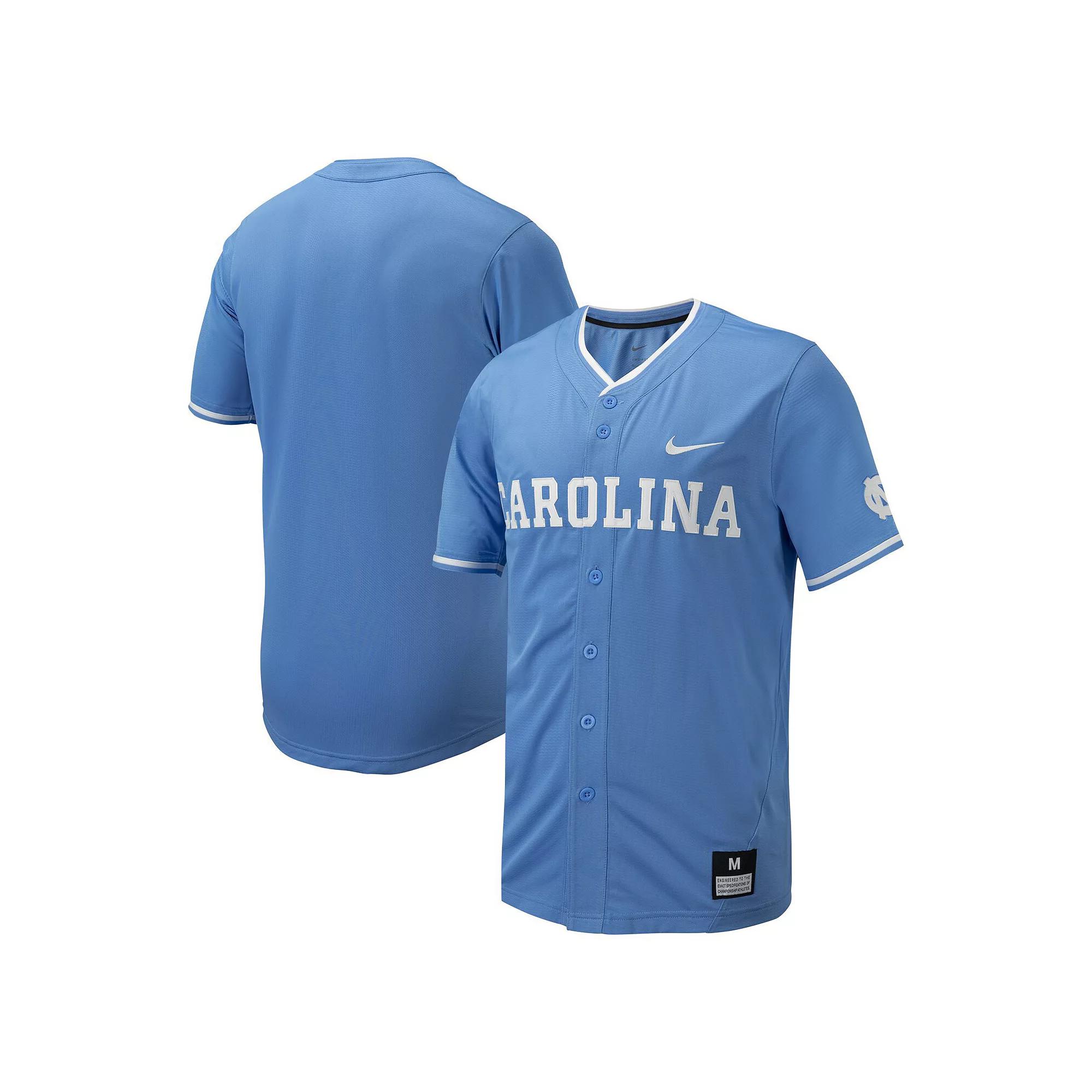 Men's Nike Carolina Blue North Carolina Tar Heels Replica Full-Button Baseball Jersey,  Product Image