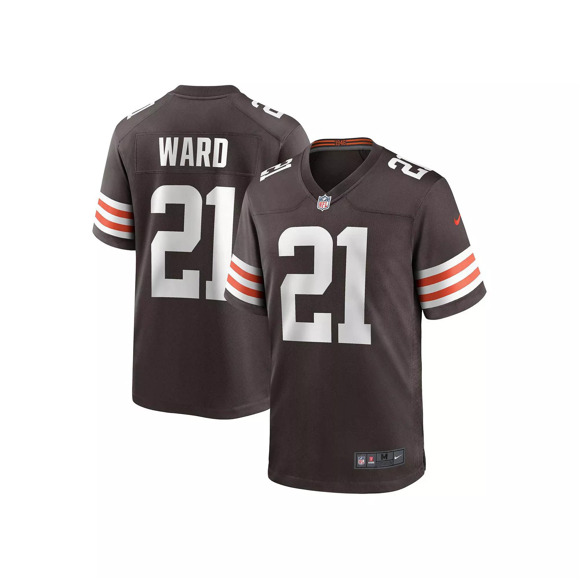 Men's Nike Denzel Ward Brown Cleveland Browns Game Jersey,  Product Image