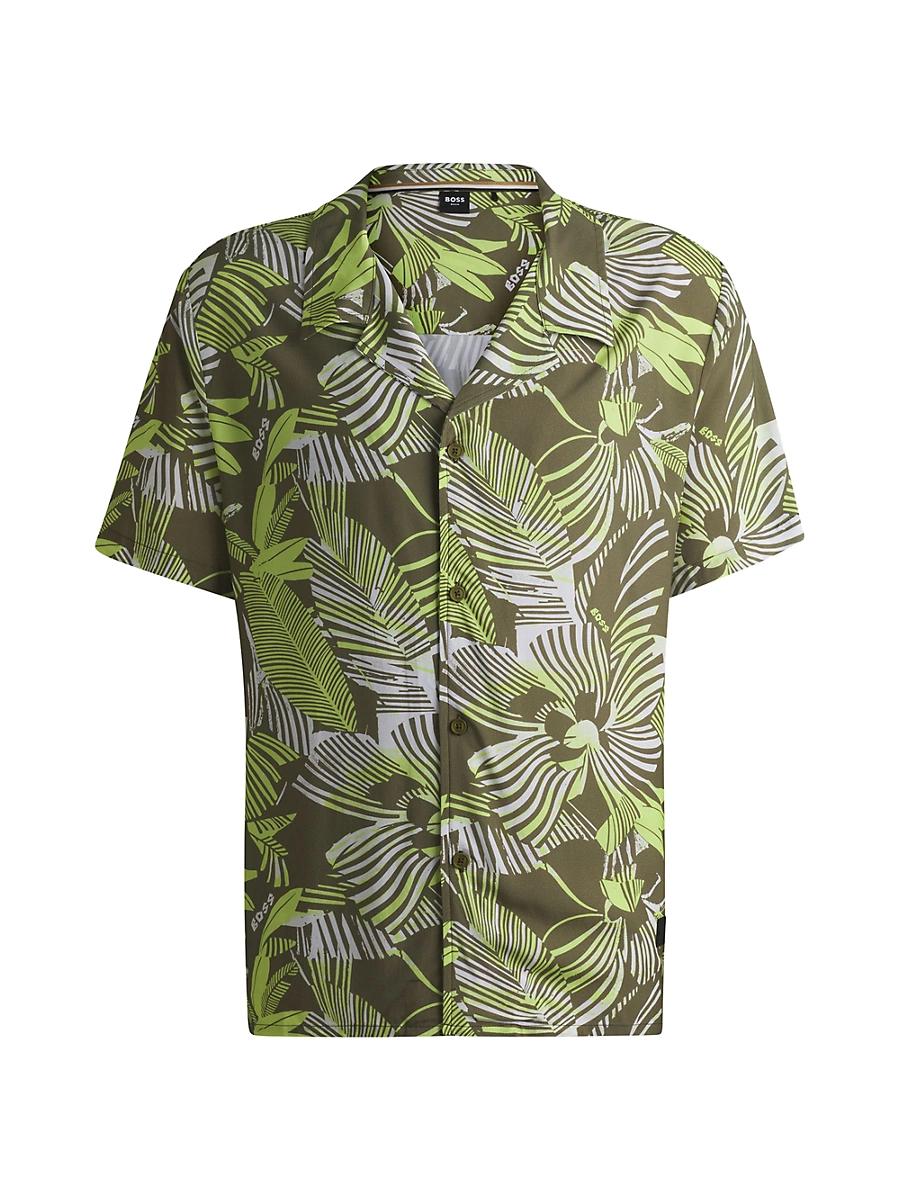 Mens Regular-Fit Beach Shirt with All-Over Print Product Image