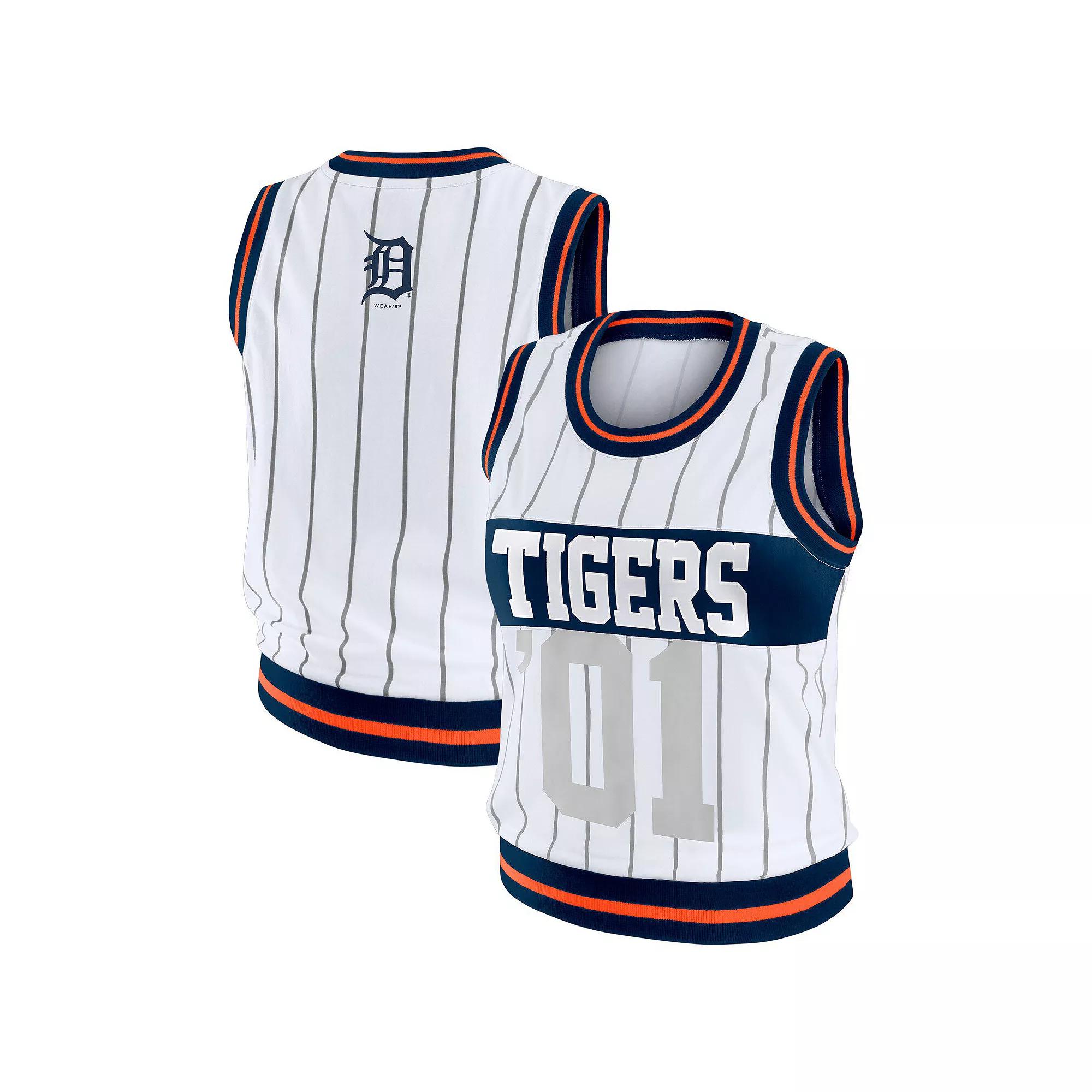 Women's WEAR by Erin Andrews  White Detroit Tigers Sporty Tank Top, Size: Small Product Image
