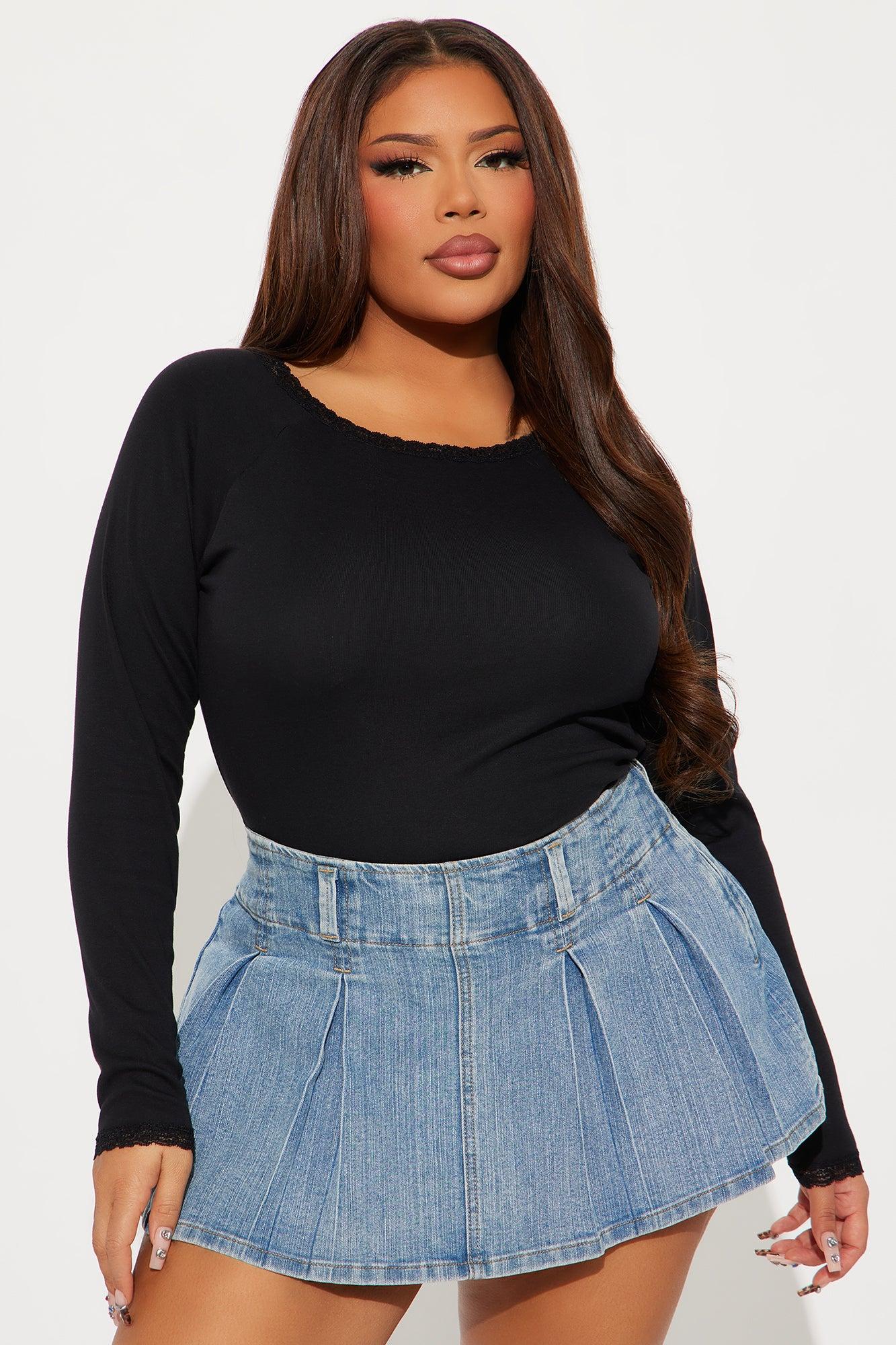 Lana Lace Trim Boat Neck Top - Black Product Image