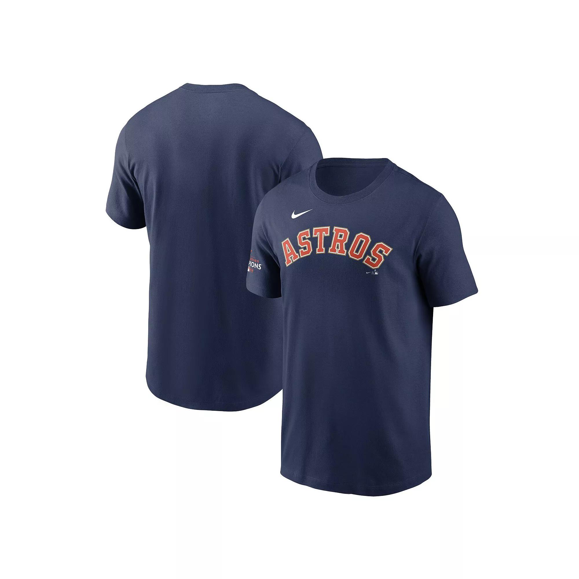 Men's Nike Navy Houston Astros 2023 Gold Collection Wordmark T-Shirt, Size: Small, Blue Product Image