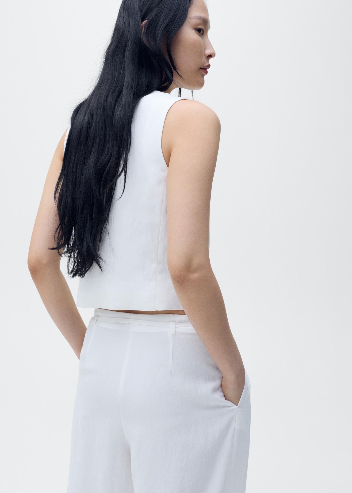 Straight lyocell suit vest - Women | MANGO USA Product Image