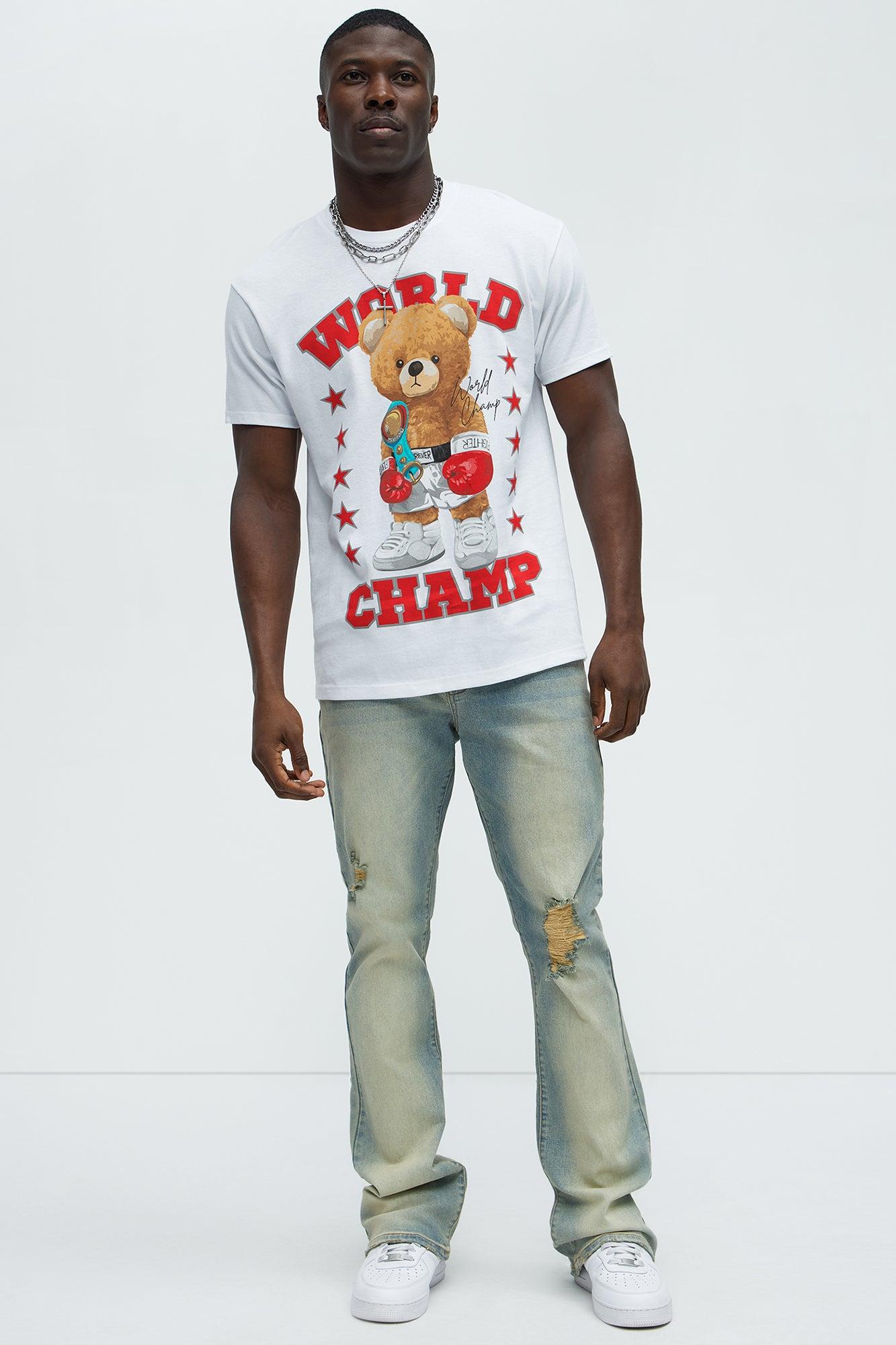 World Champ Bear Short Sleeve Tee - White Product Image