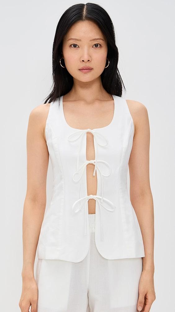 ALIGNE Lupin Linen Tie Waistcoat | Shopbop Product Image