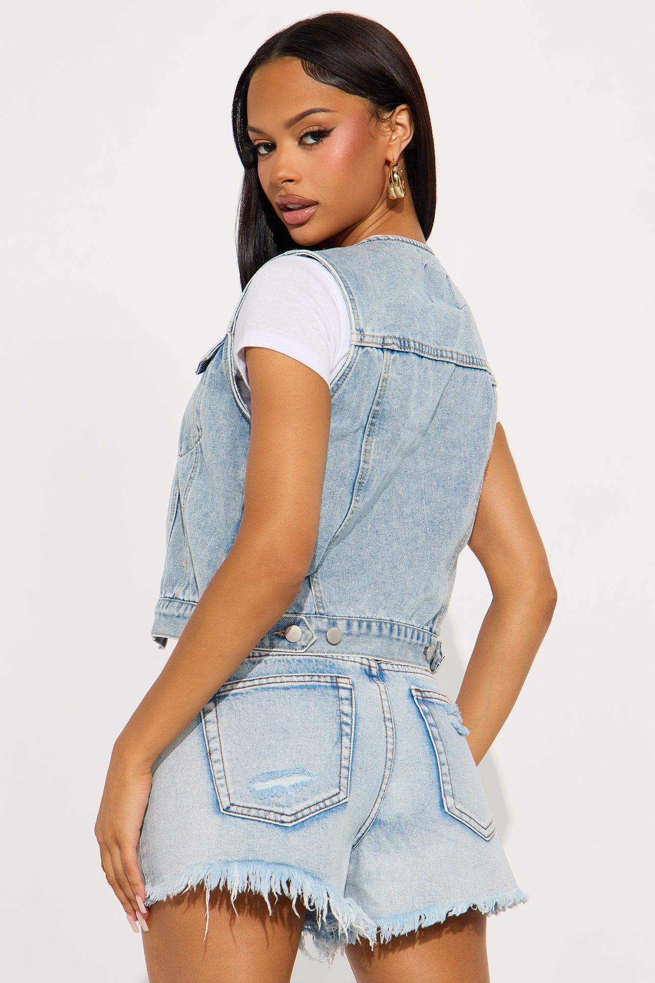 Keep It Simple Denim Vest - Light Wash Female Product Image