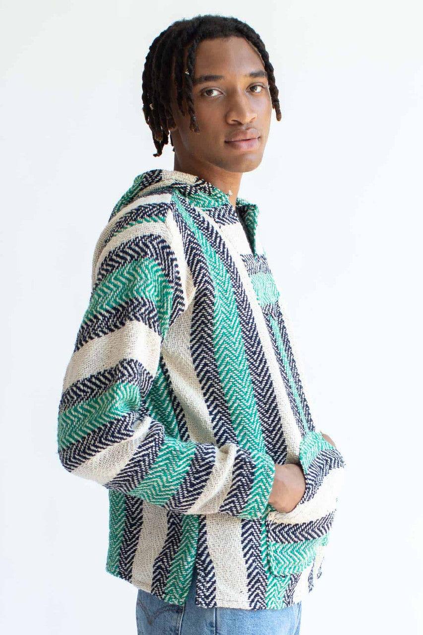 Green Cotton Blend Baja Hoodie Product Image