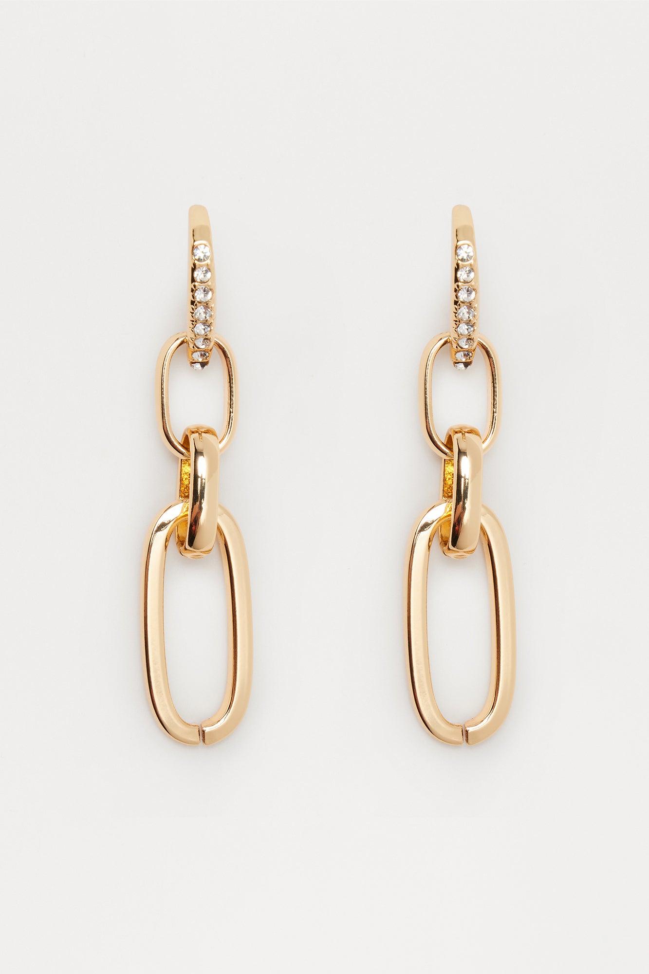 Marissa Drop Linked Earrings - Gold Female Product Image