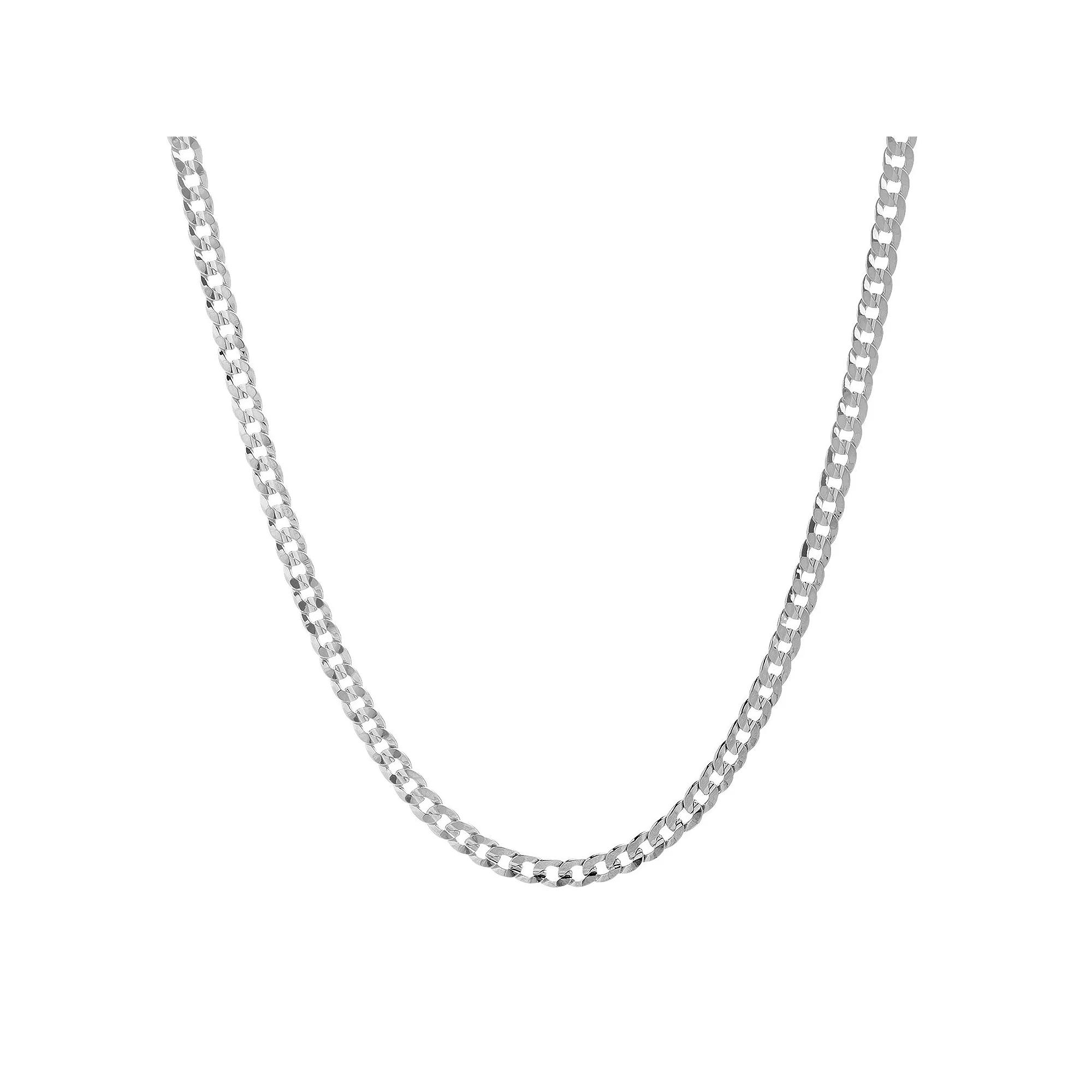 Men's 14k Gold Plated Curb Chain Necklace - 20 in., Women's, Size: 20", White Gold Tone Product Image