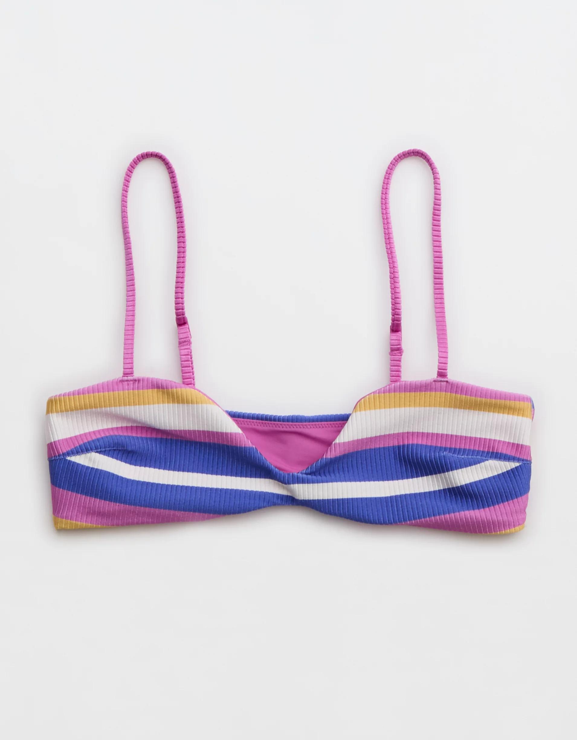 Aerie Shine Rib Bandeau Scoop Bikini Top Product Image