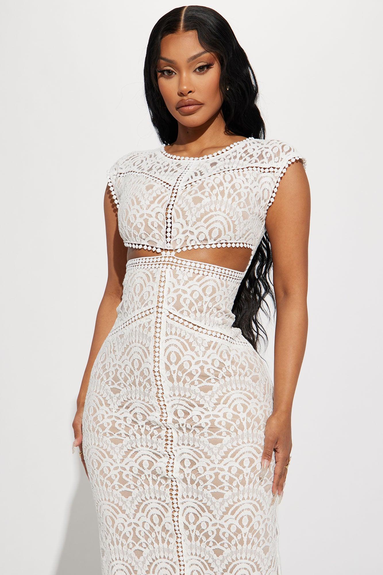 Valeria Lace Maxi Dress - White Product Image