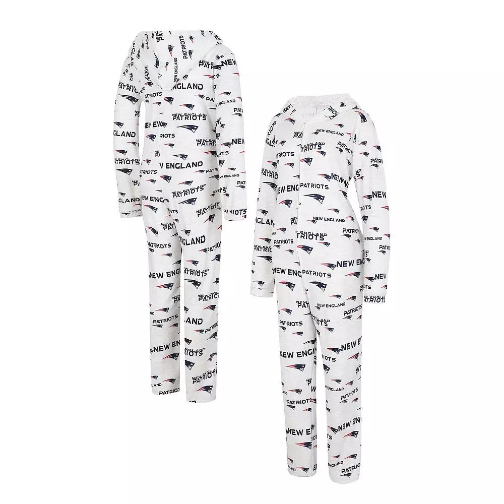 Women's Concepts Sport Cream New England Patriots Docket Hoodie Full-Zip Union Suit,  Product Image