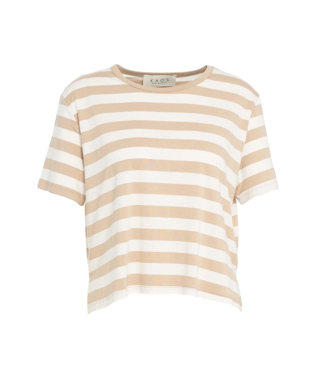 Striped cropped t-shirt Product Image