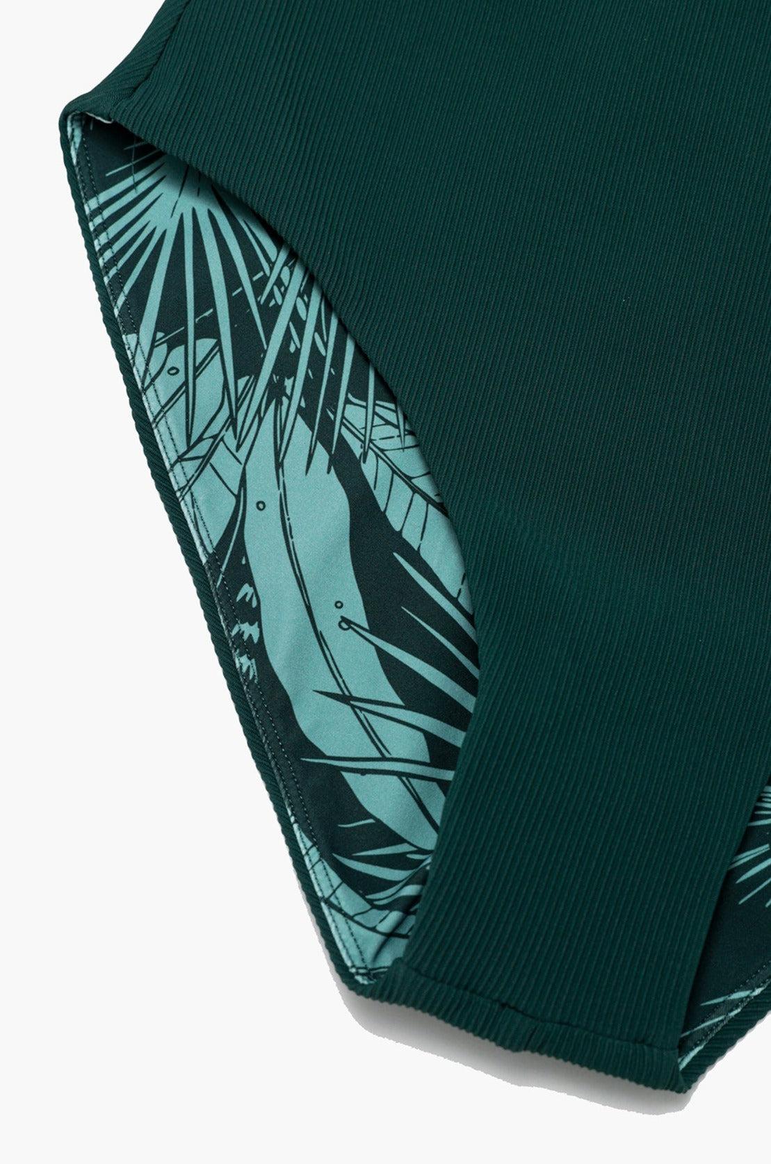 High Tide Cheeky Bikini Bottoms - Green Rib Product Image
