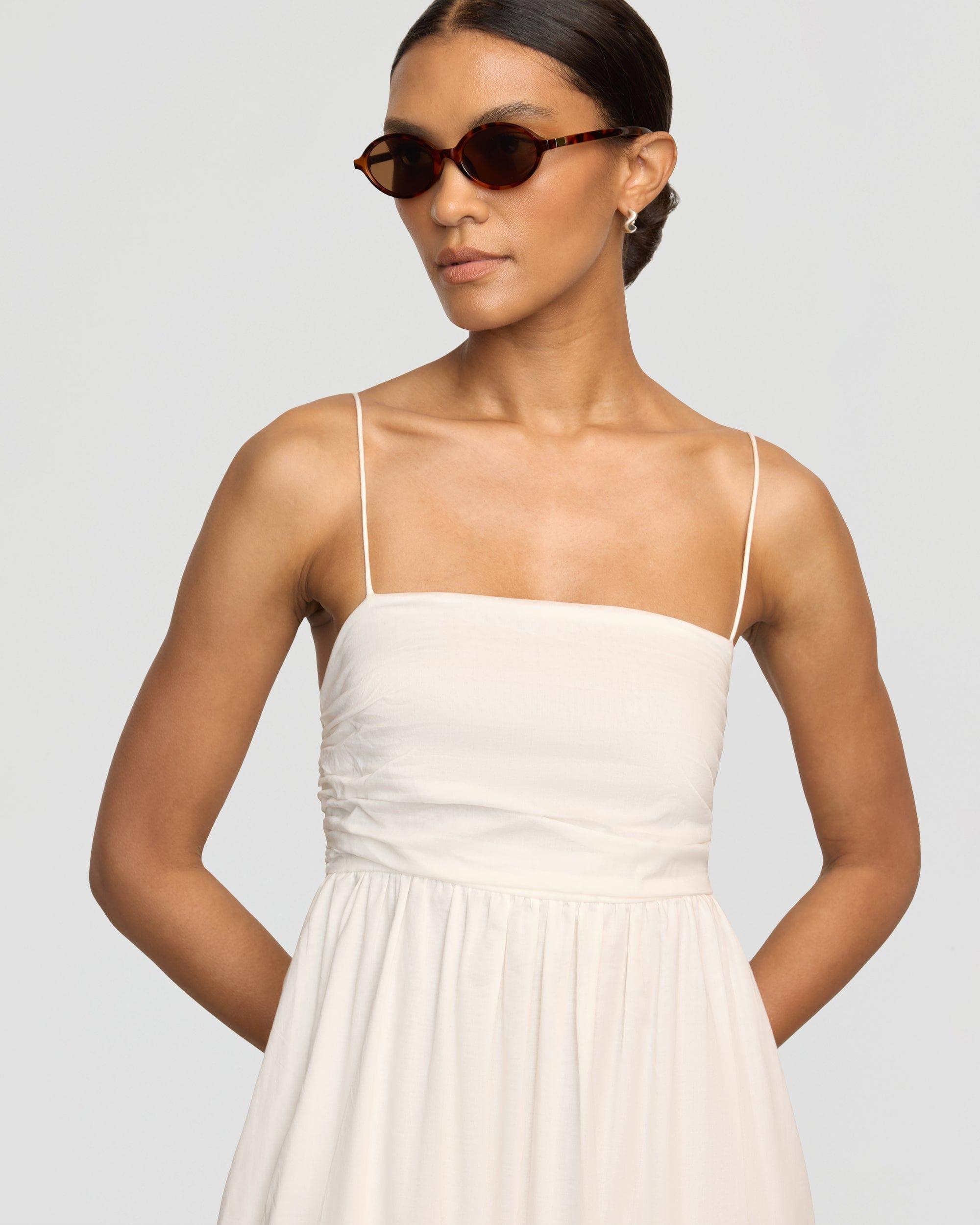 Aurora Ruched Organic Cotton Maxi Dress Product Image