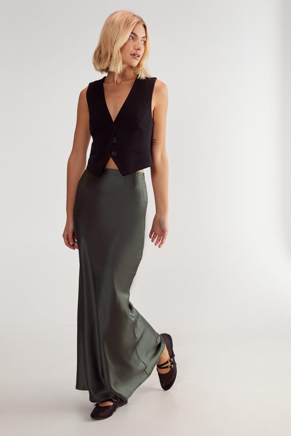 Satin Maxi Skirt Product Image