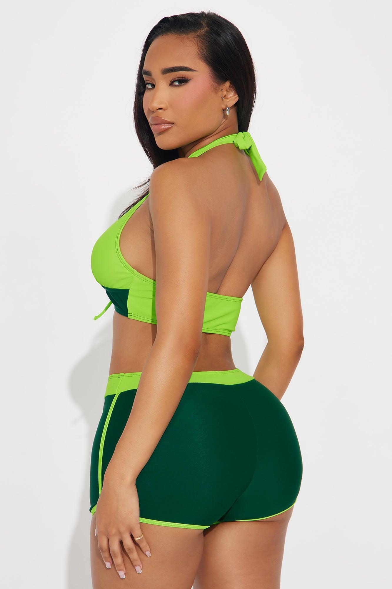 Carleta Boyshort 2 Piece Bikini - Green/combo Product Image