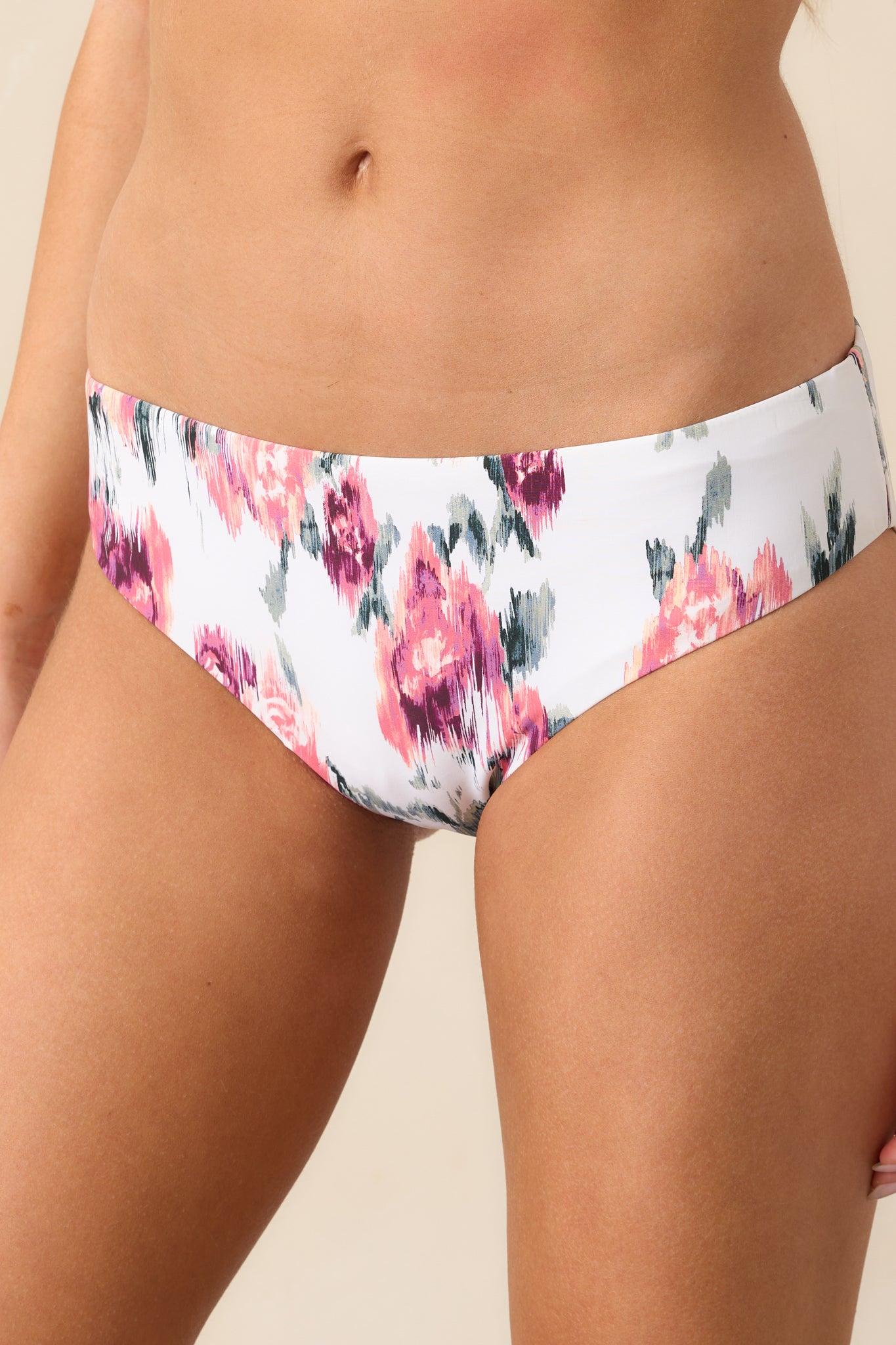 Saltwater Serenity Ivory Floral Bikini Bottoms Product Image