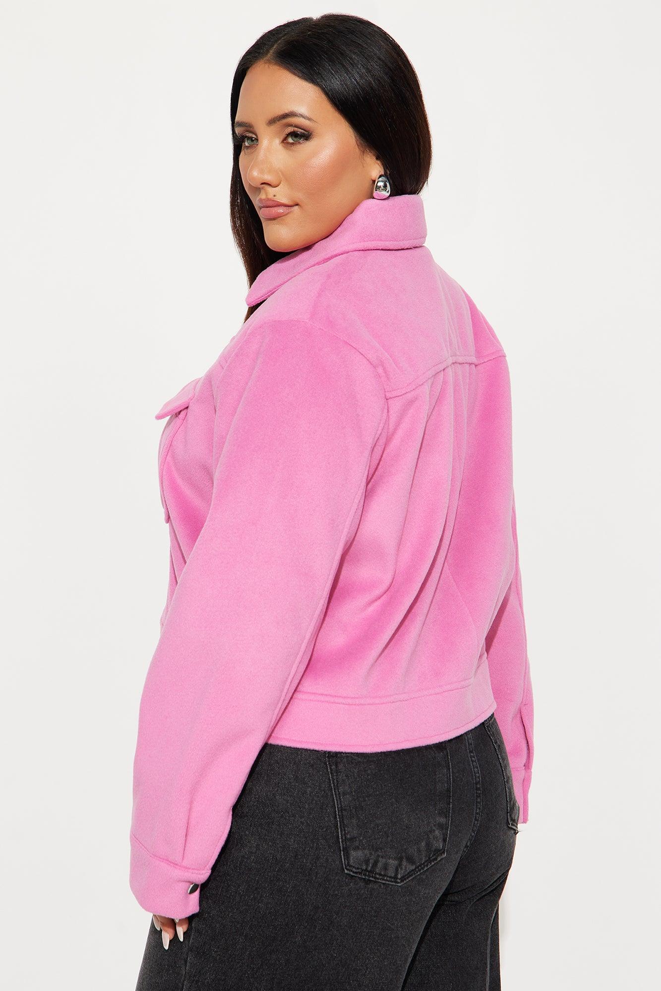 Frankie Wool Trucker Jacket - Pink Female Product Image
