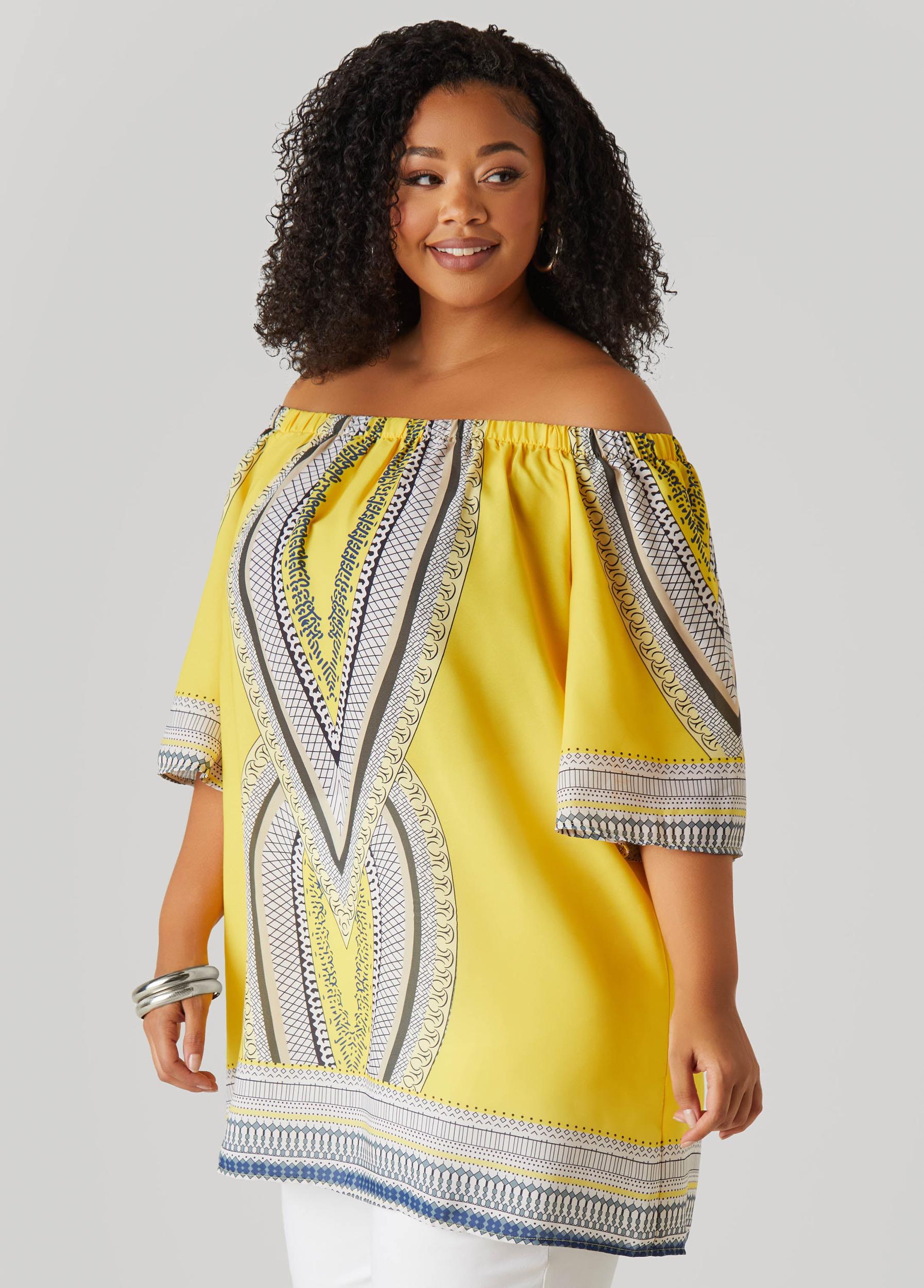 Abstract Off The Shoulder Blouse Product Image