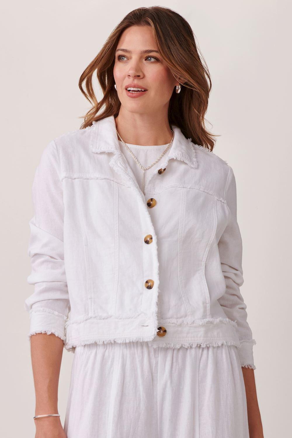 Linen Frayed Jacket Product Image