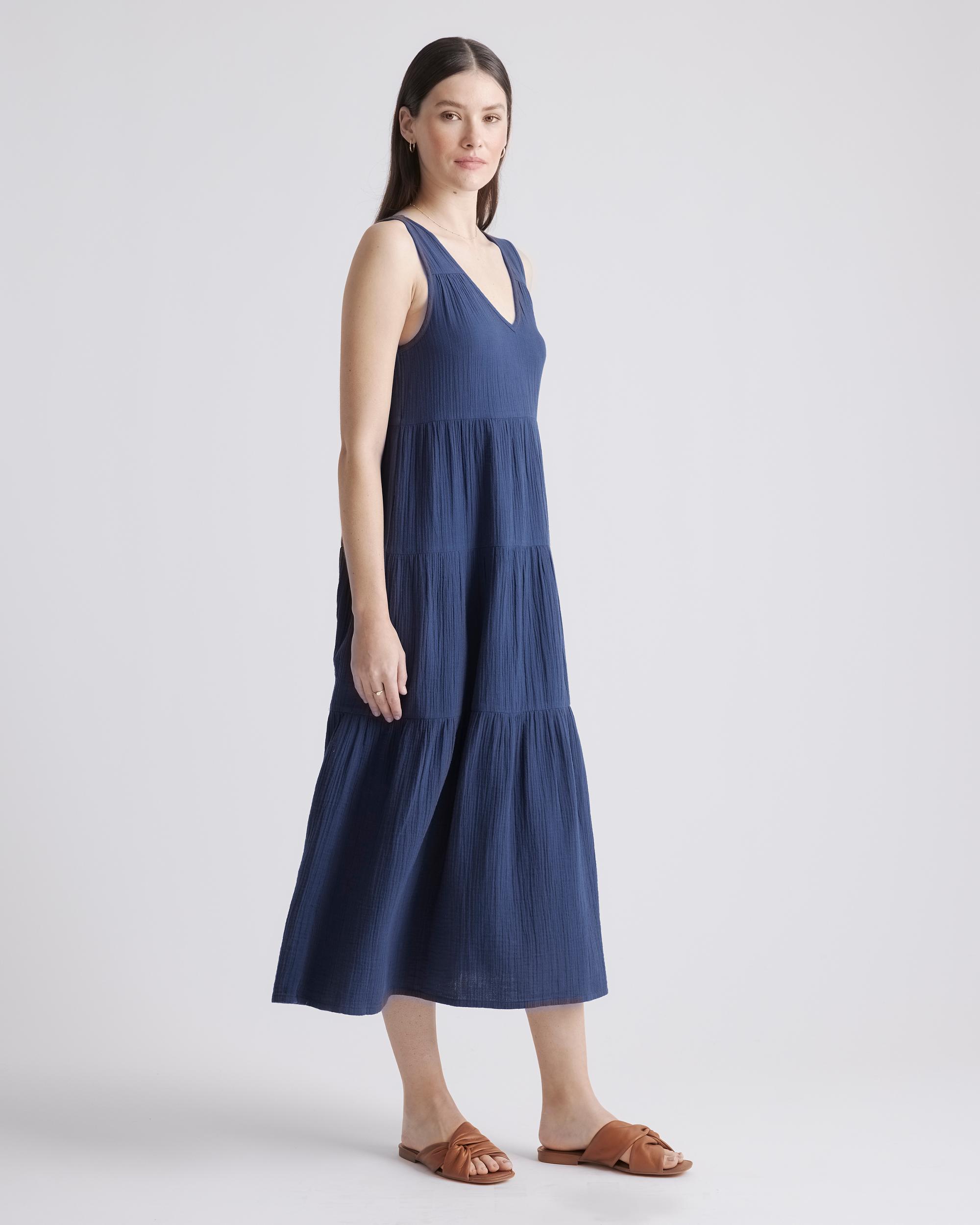 Quince | Women's Gauze Tiered Maxi Dress Size XS, Organic Cotton Product Image