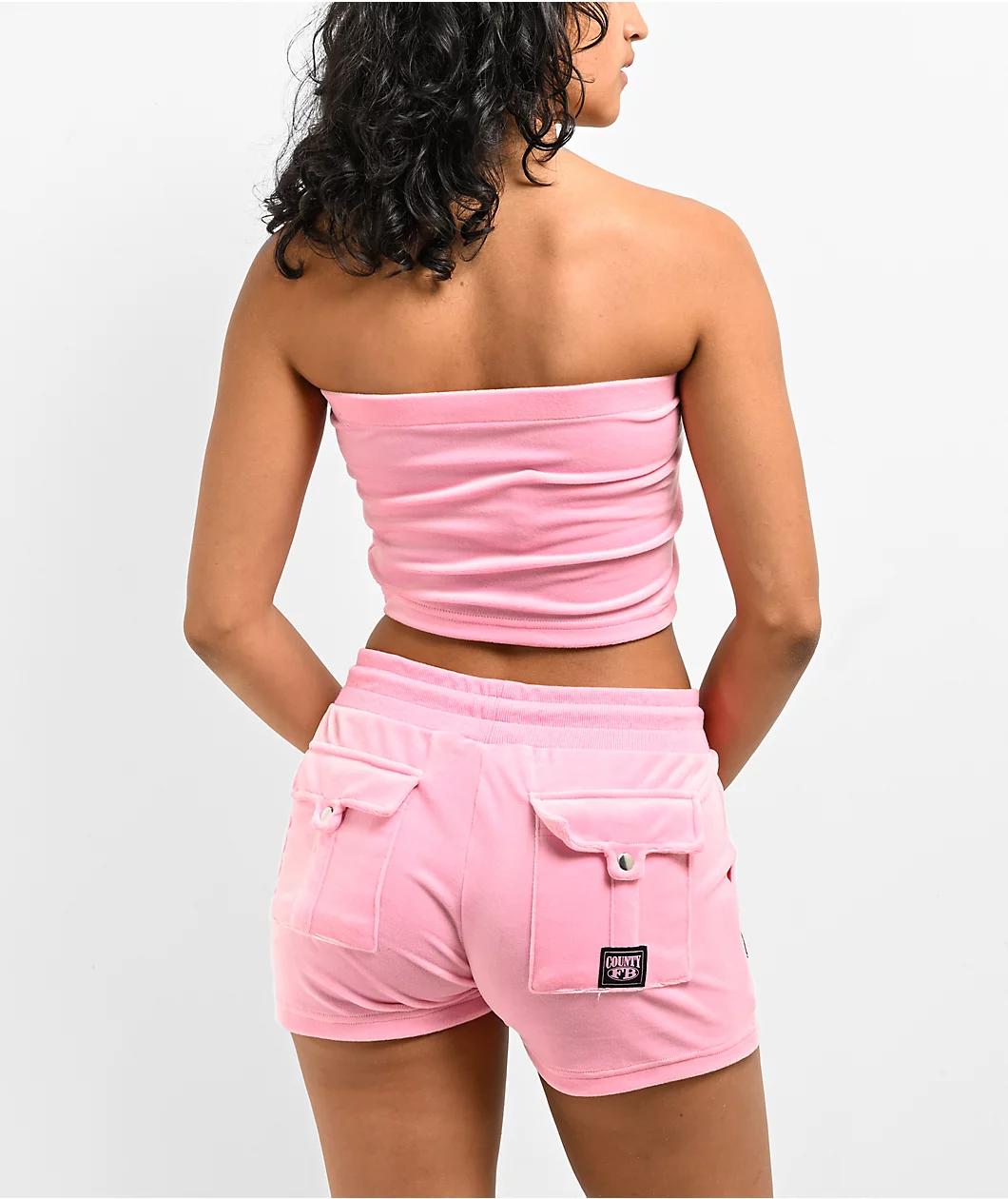 FB County Pink Velour Tube Top Product Image