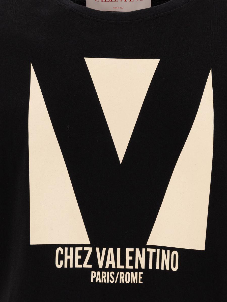 VALENTINO Crew Neck Short Sleeves T-shirts In Black Product Image