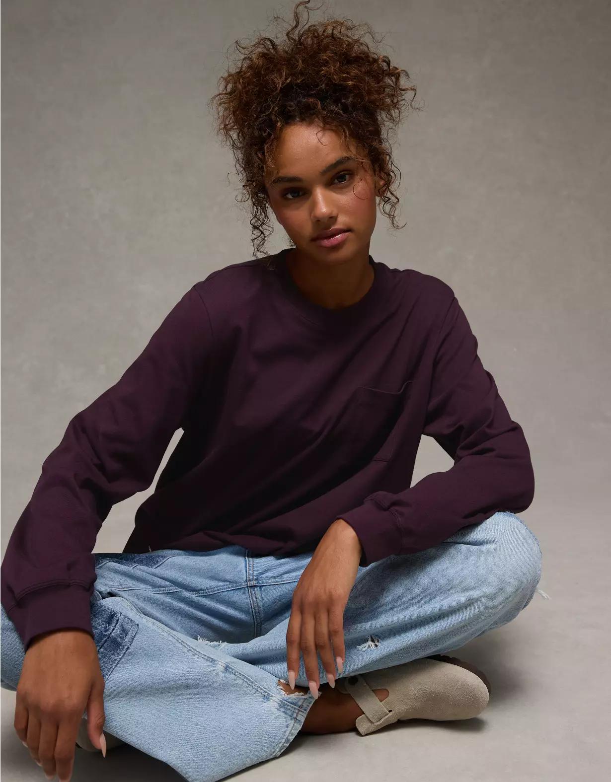 AE Everyday Luxe Long Sleeve T-Shirt Product Image