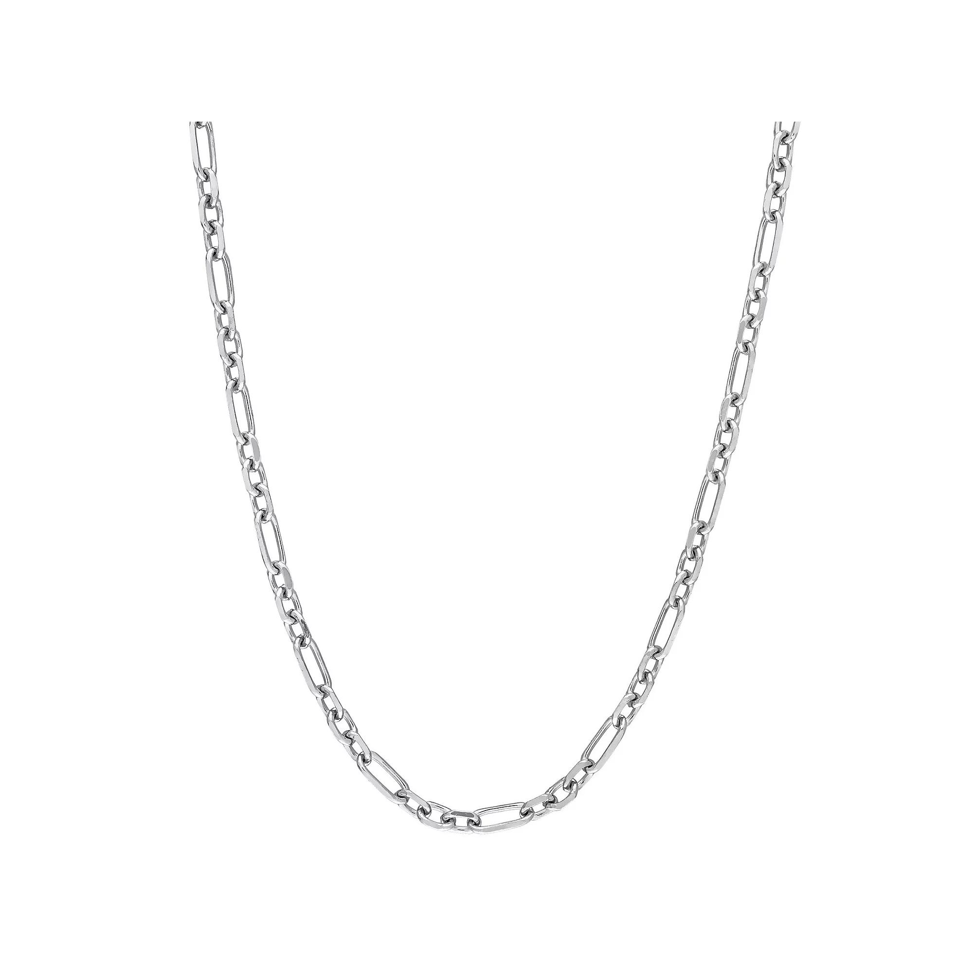 Stella Grace Sterling Silver 6 mm Figaro Chain Necklace, Men's, Size: 24" Product Image