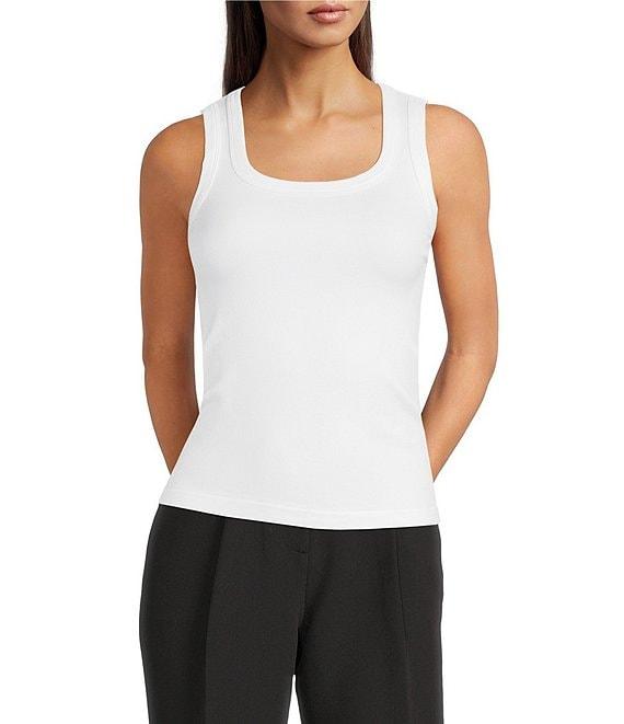 Gibson & Latimer Ribbed Knit Scoop Neck Sleeveless Tank Top Product Image