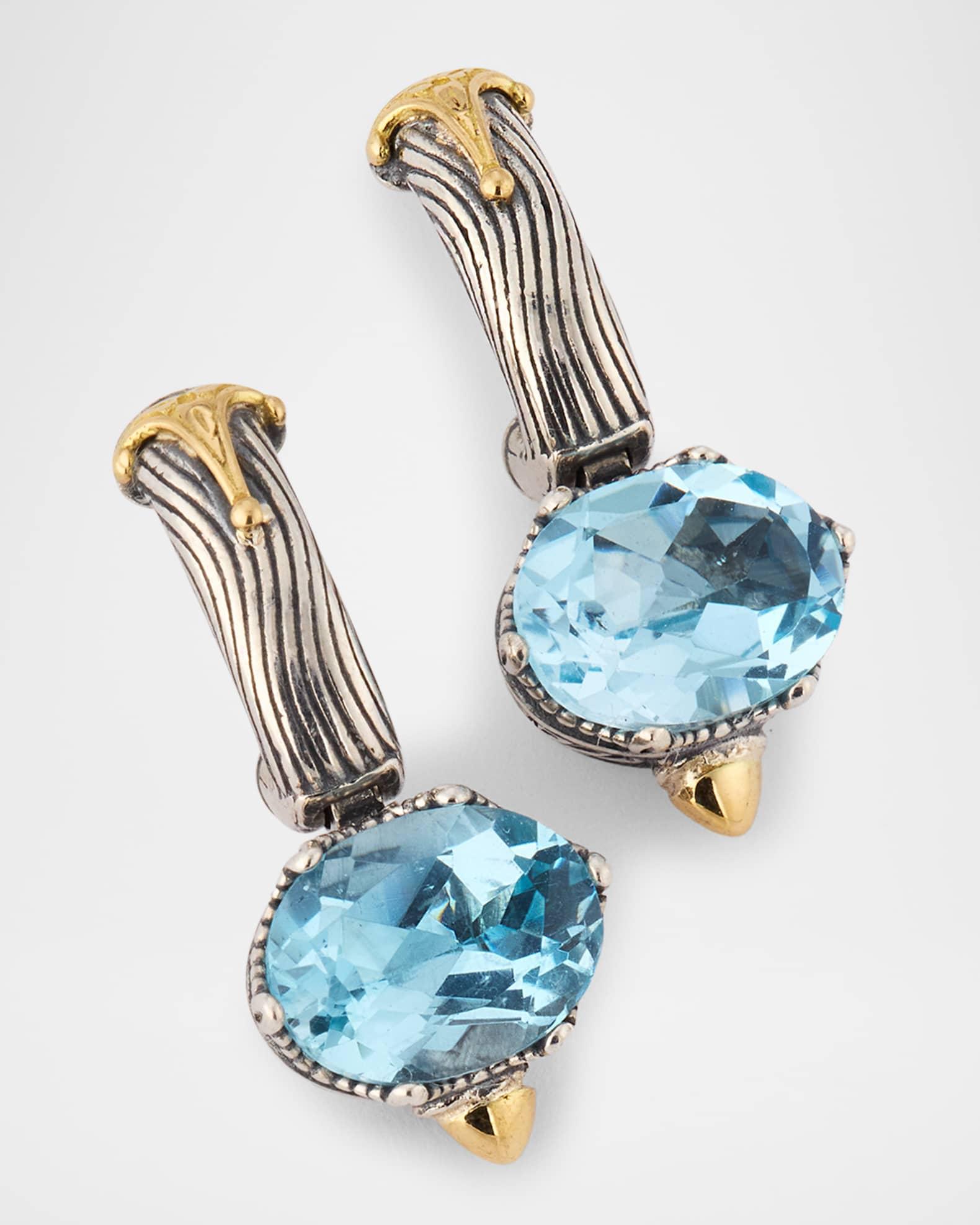 Kyma Sky Blue Topaz Huggie Drop Earrings Product Image