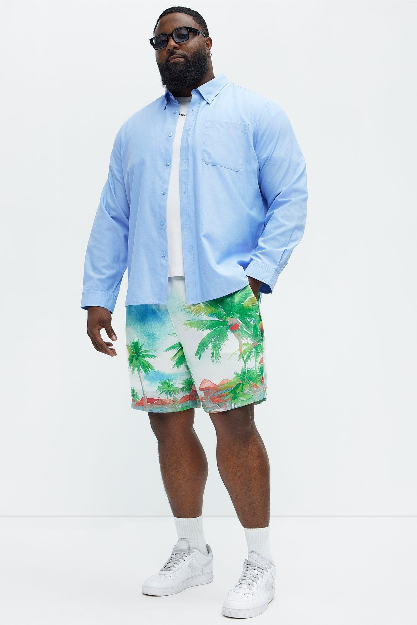 Watercolor Tropics Resort Shorts - White/combo Product Image