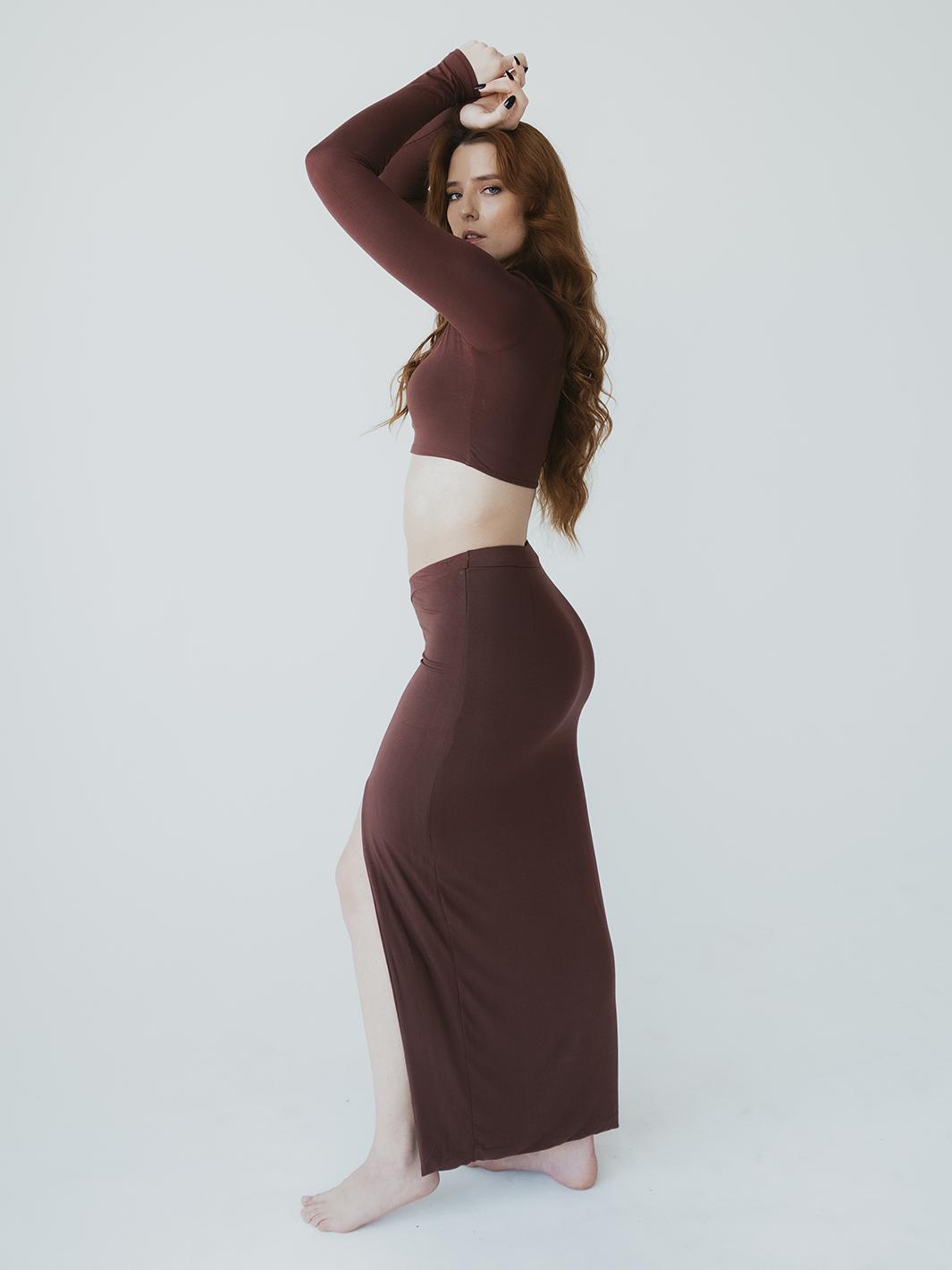 V Cut Maxi Skirt Product Image