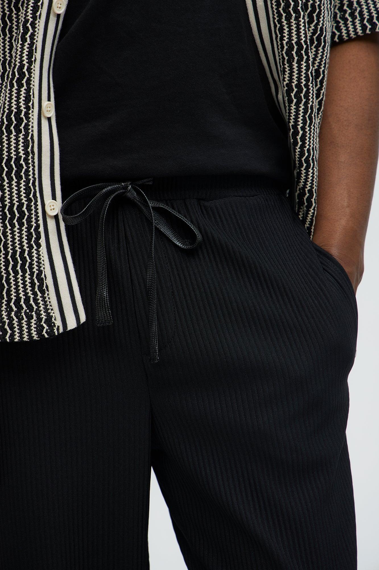 Show Up Slim Slit Pants - Black Product Image