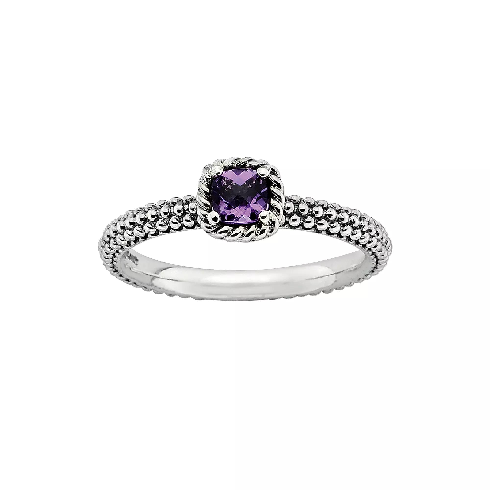 Stacks & Stones Sterling Silver Amethyst Stack Ring, Women's, Size: 8, Purple Product Image