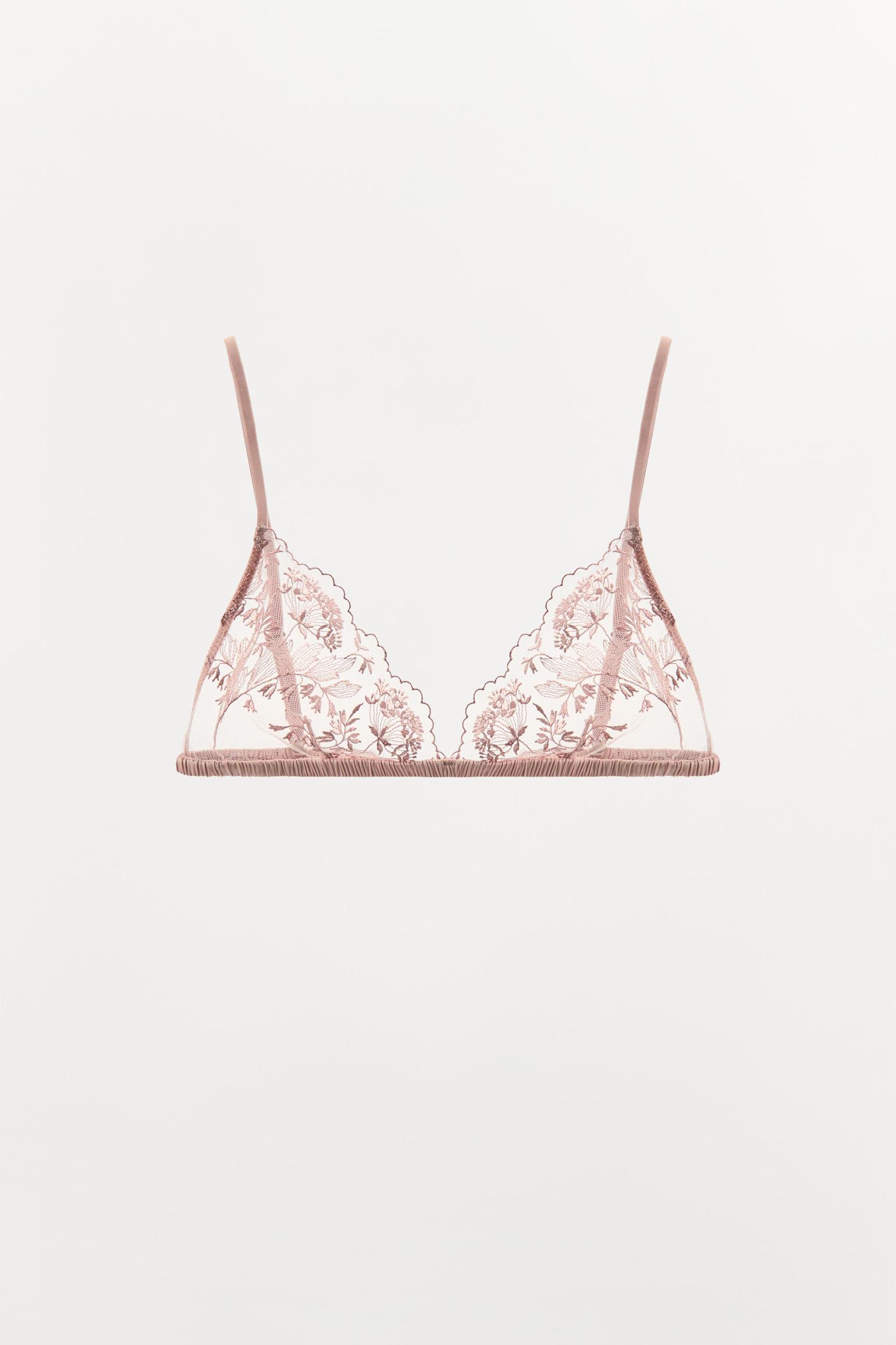 FLORAL EMBROIDERY TULLE BRALETTE Product Image