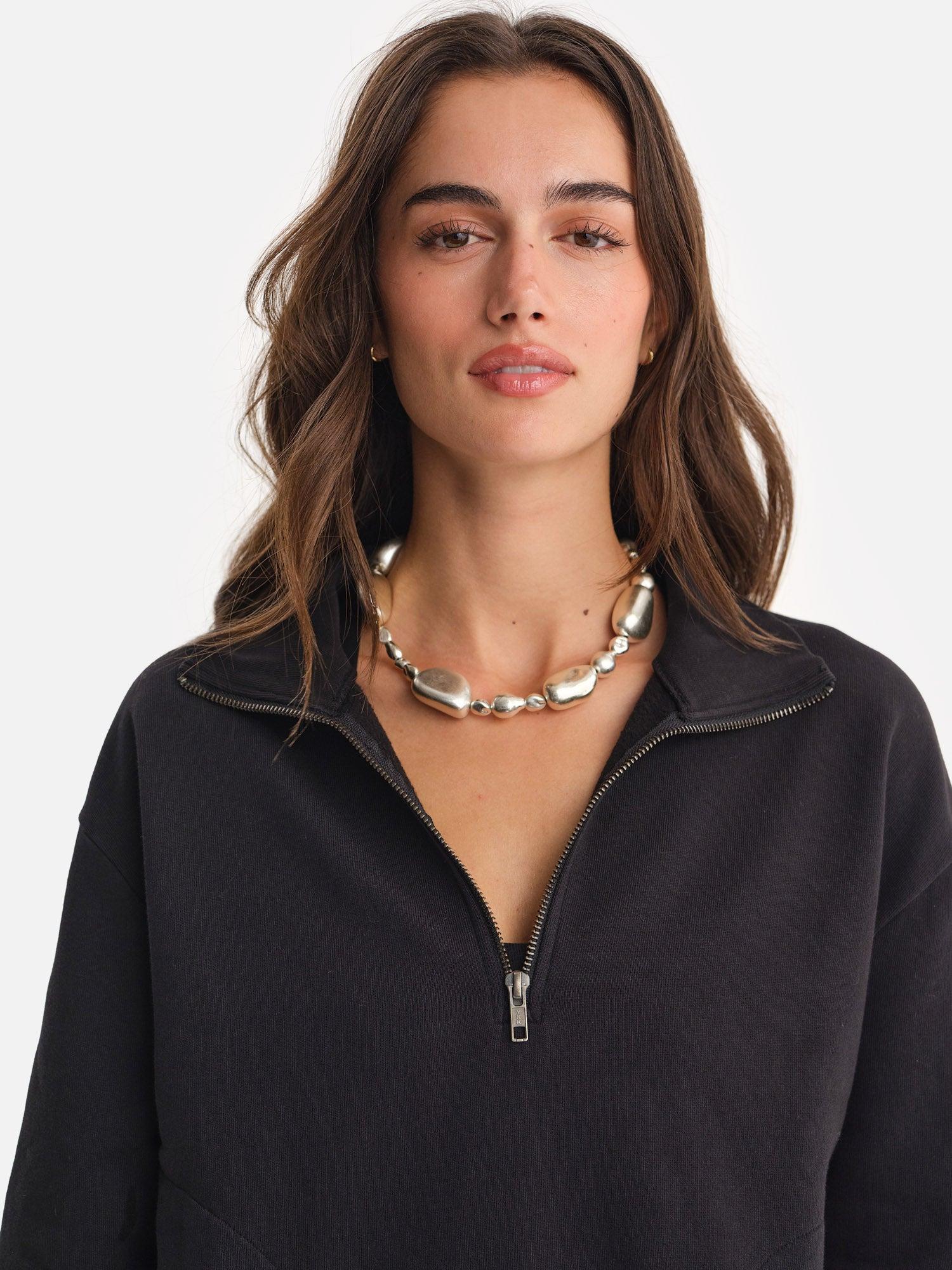 Organic Fleece Quarter Zip Sweatshirt Female Product Image