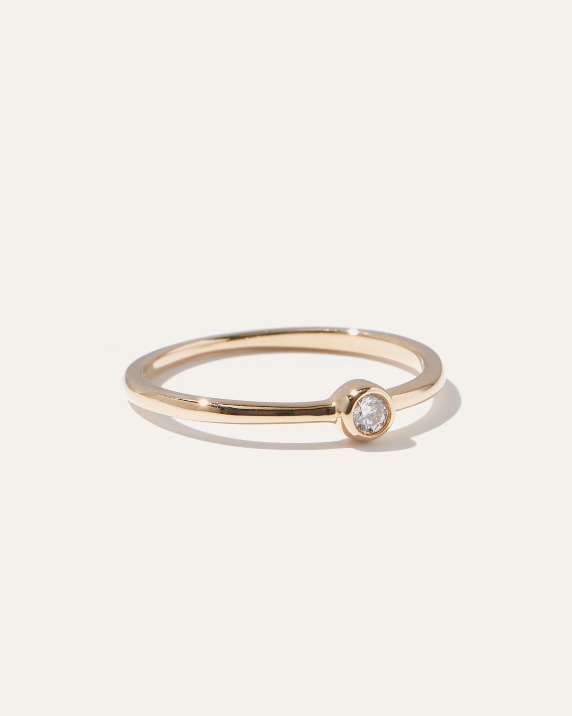 Quince | Women's Solo Diamond Bezel Ring 14K Gold Product Image