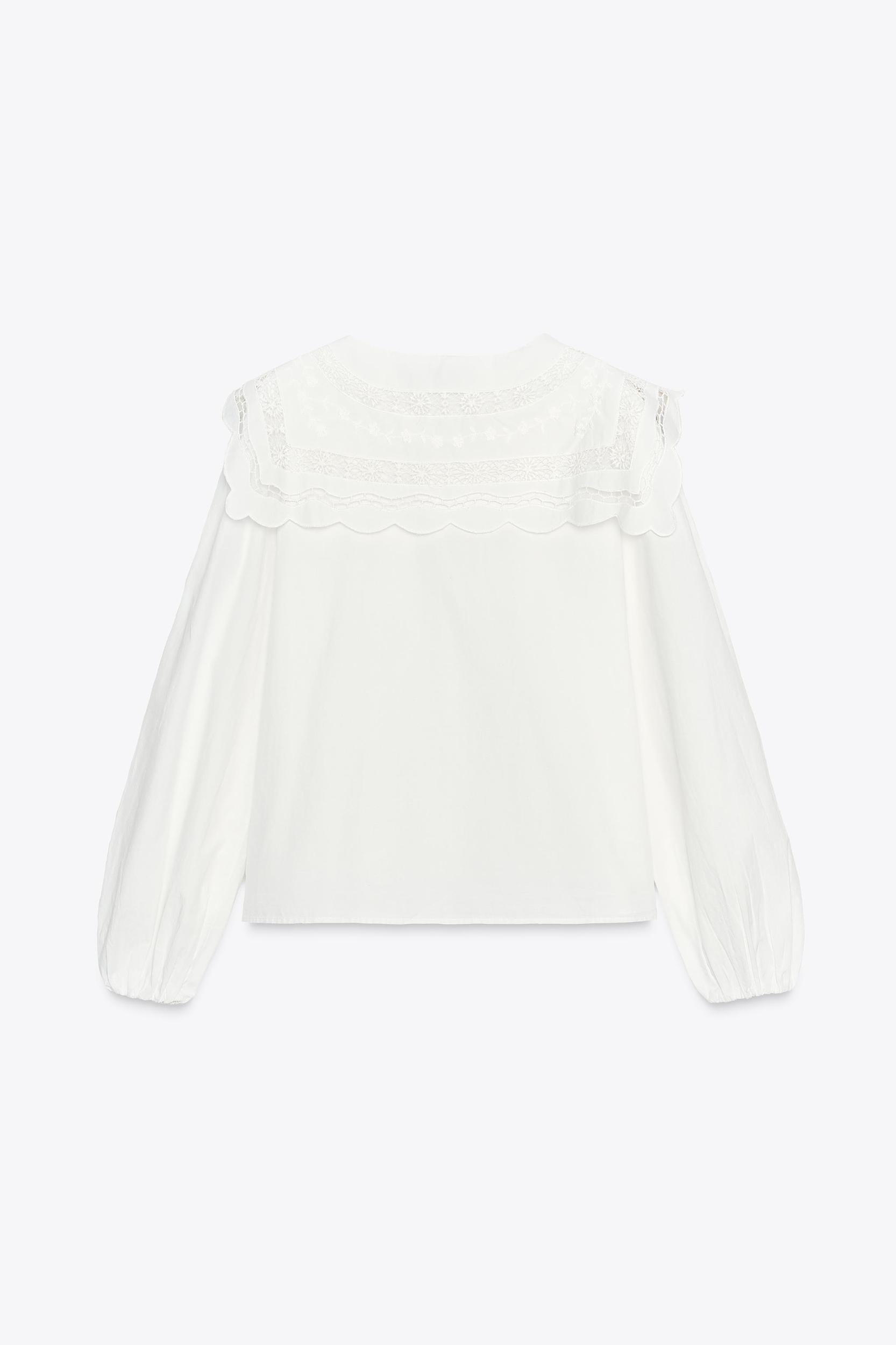 ZW COLLECTION EMBROIDERED COLLAR POPLIN SHIRT Product Image