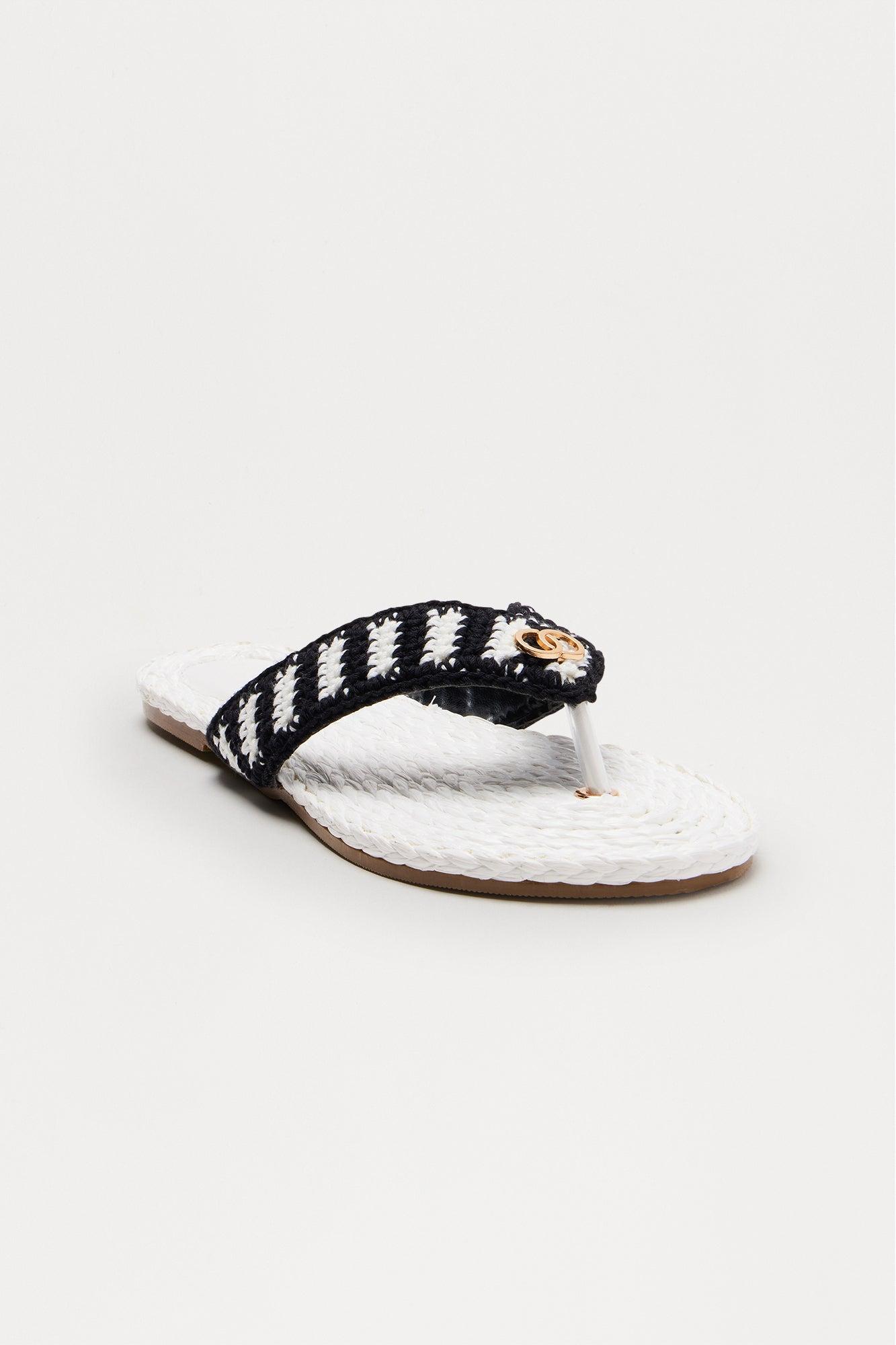 Hawaii Beaches Sandals - White/Black Product Image