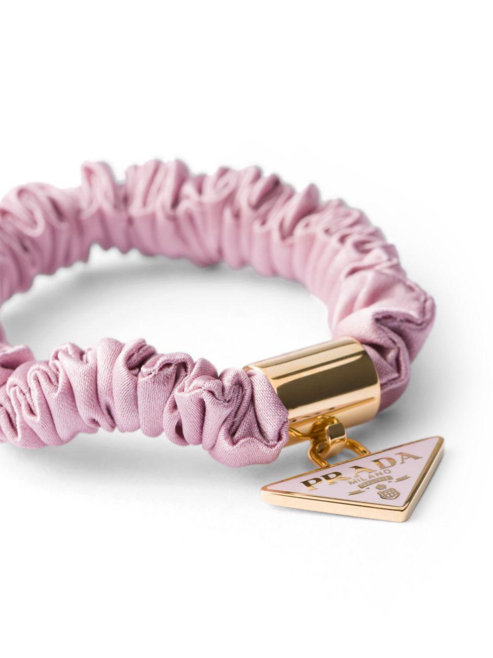logo-charm satin hair tie (set of two) Product Image