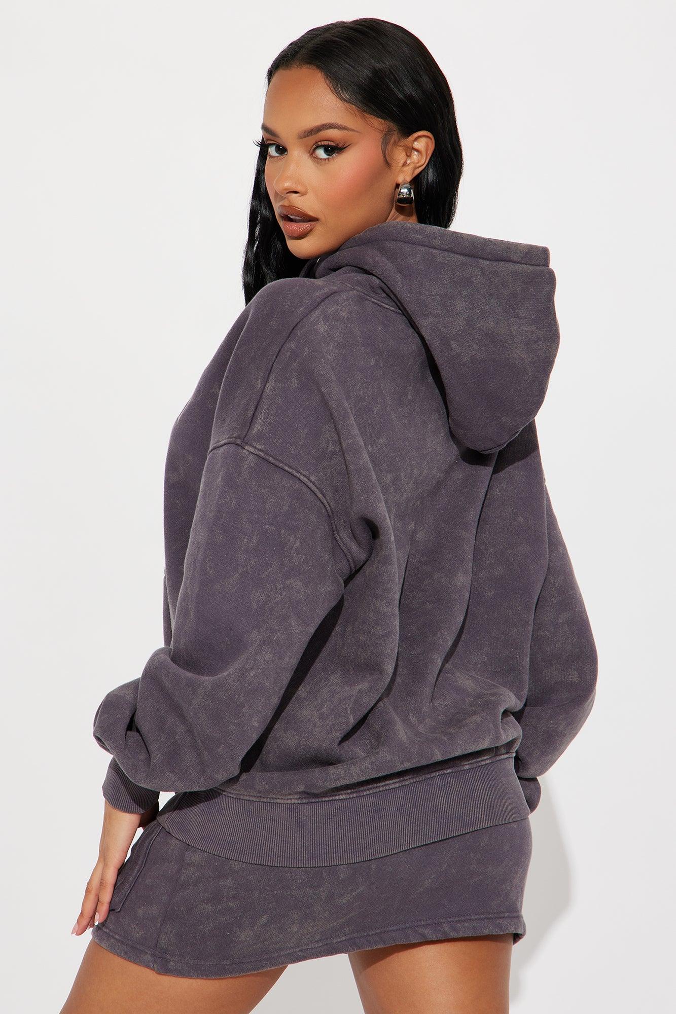 Expensive & Difficult Fleece Skirt Set - Charcoal Product Image