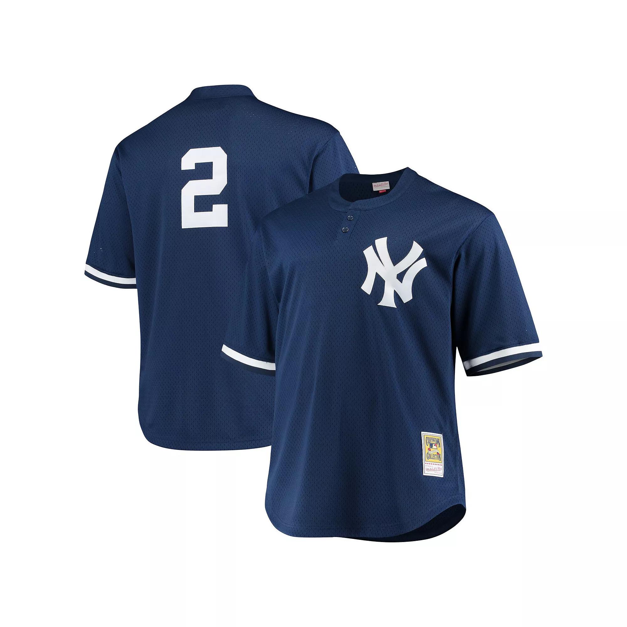 Men's Mitchell & Ness Derek Jeter Navy New York Yankees Big & Tall Batting Practice Replica Player Jersey,  Product Image