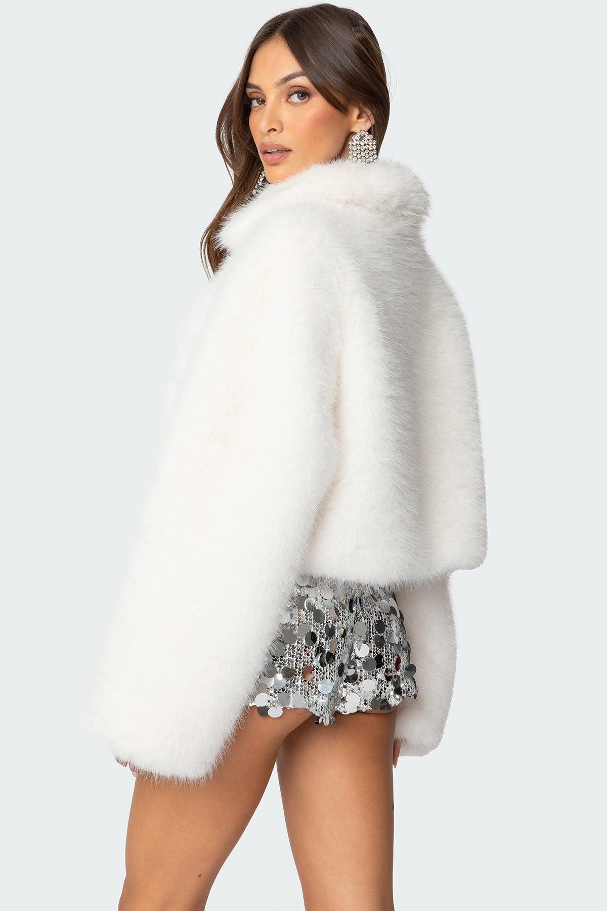 Nathalie Cropped Faux Fur Jacket Product Image