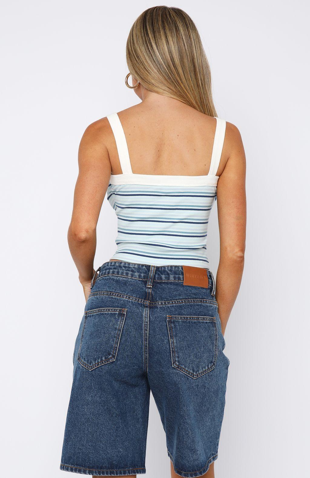 Electric Energy Tank Top Blue Stripe Product Image